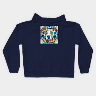 Stained Glass Pitbull Kids Hoodie